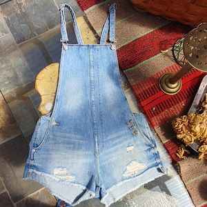 Zara Shortalls (Overall Jean Shorts)